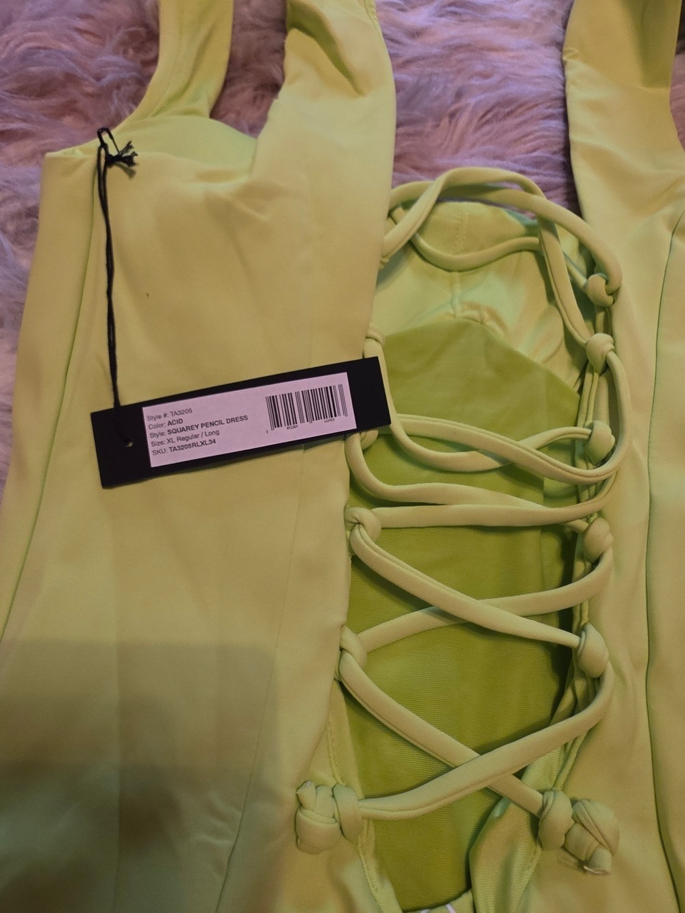 Ta3 Squarey Pencil Dress In Acid - Picture 5 of 7